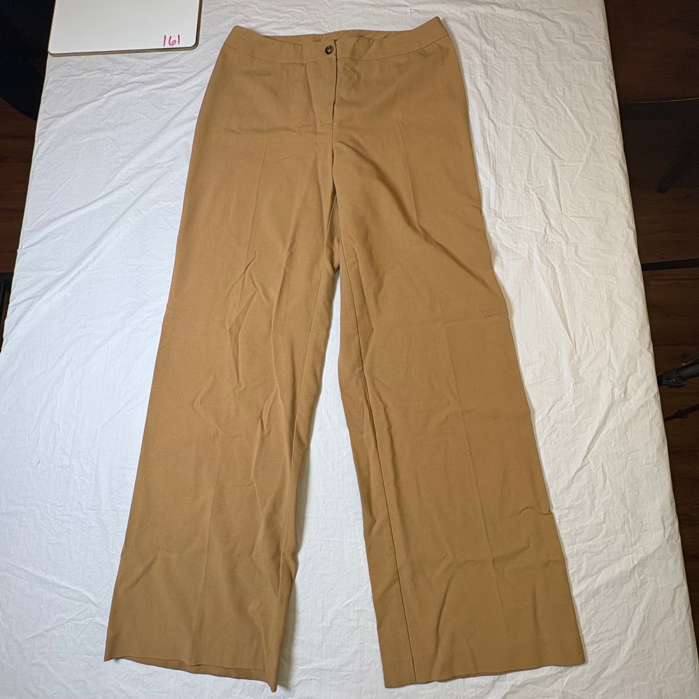Harve Benard Camel Tan Wide Leg Dress Pants High Rise Size 10